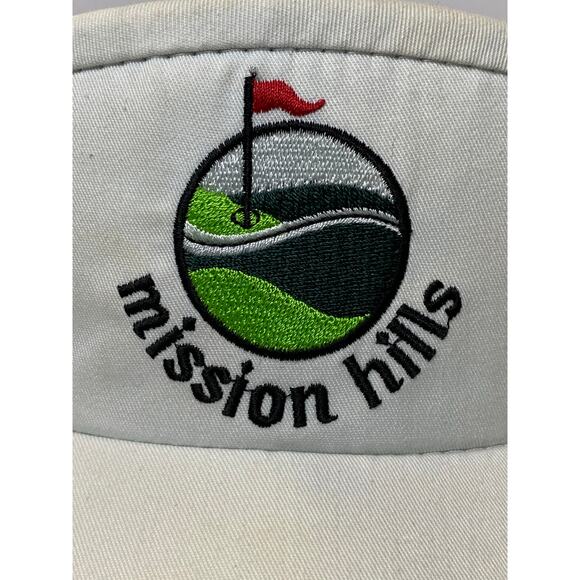 Vintage 80s/90s Mission Hills Golf And Country Club Adjustable Visor White - Picture 9 of 9